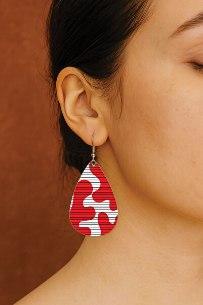 Cekuonline Women's Earrings Patterned Stylist Hook Printed Earrings Drop Transparent Jasmine