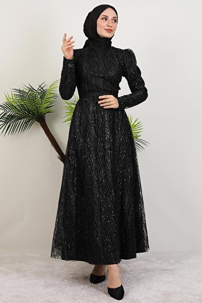 giz astore Selma Simli Abiye Siyah