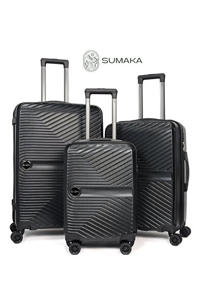 SUMAKA حقيبة سفر مصنوعة من مادة ABS+PC - مجموعة من 3 قطع بمقاسات 20+24+28 بوص...