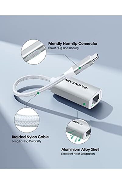 LENTION USB C to Gigabit Ethernet Adapter, 1000M Wired LAN Network Converter