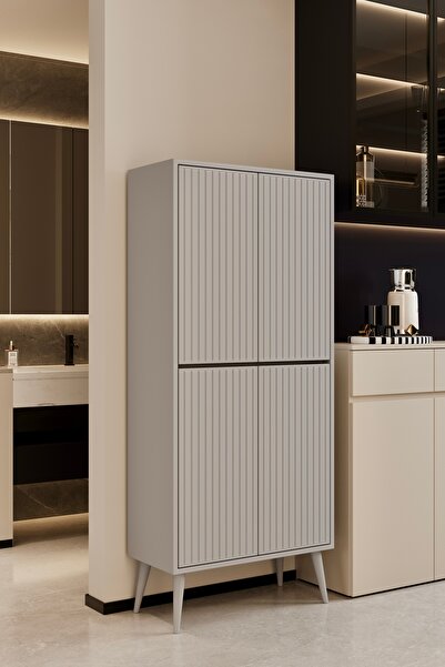 enwood CAPELLA SİS GRİ MDF ÇOK AMAÇLI KİLER-MUTFAK DOLABI 158 CM