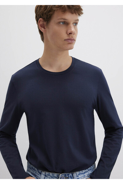 Mavi Ανδρικό μακρυμάνικο μπλουζάκι Navy Blue Basic 062477-27308