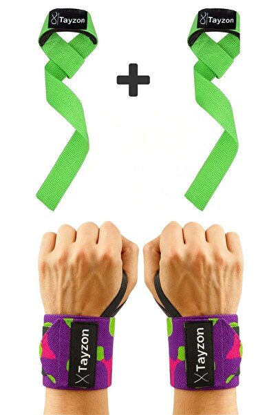 Tayzon Fitness Wrist Wraps and Weight Lifting Strap Set |   Wrist Wraps & Lifting Straps