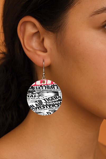 Cekuonline أقراط نسائية منقوشة بتصميم أنيق مقاس 3.5 × 5 سم أقراط دائرية شفافة من جازيت