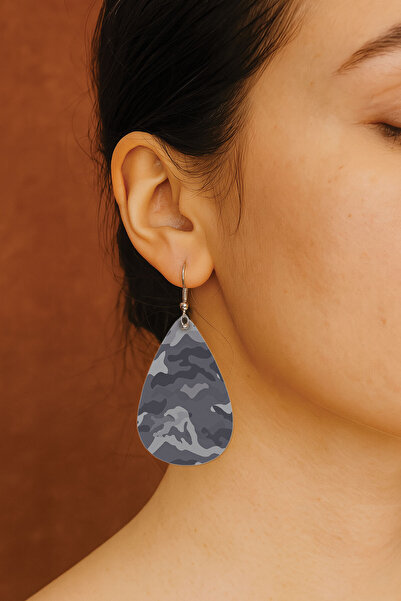 Cekuonline Women's Earrings Patterned Stylist Hook Printed Earrings Drop Tran...