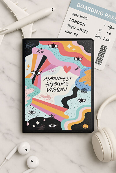 Cekuonline غلاف جواز سفر من الجلد الصناعي الأسود لجميع جوازات السفر الوطنية