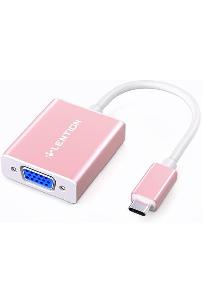 LENTION USB‑C to VGA Cable Adapter (Rose Gold)