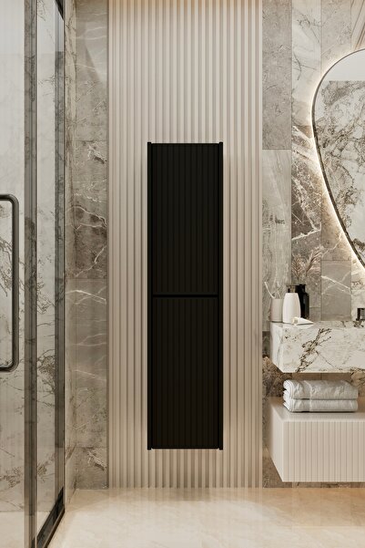 enwood CAPELLA SİYAH MDF ÇOK AMAÇLI BANYO DOLABI 138x34 CM