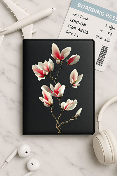 Cekuonline Black Vinlex Leather Passport Cover Case for All Countries' Passports Magnolia