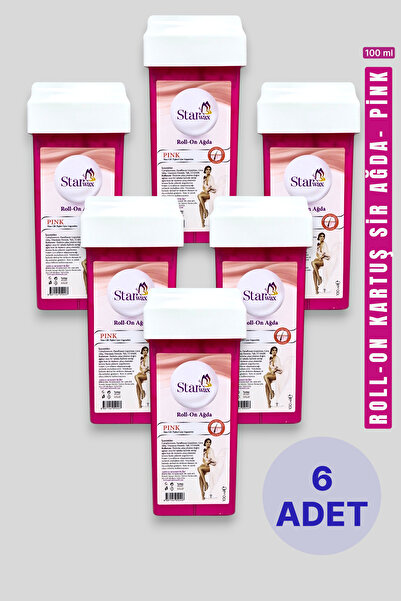 STARWAX Roll On Kartuş Sir Ağda Pink | Hassas Ciltler İçin Özel | 6'lı Profesyonel Paket