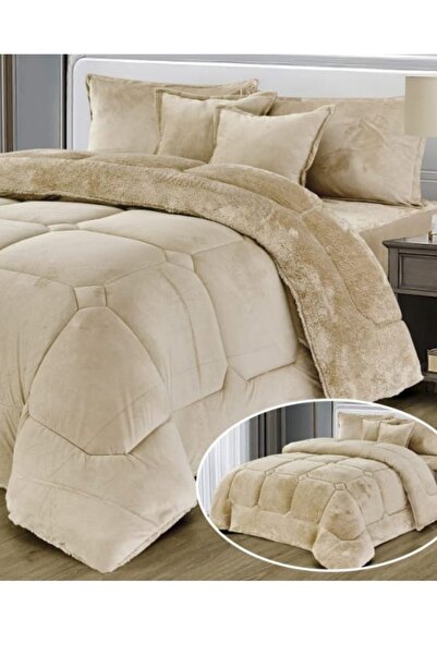 Moon Double-sided winter Comforter, velvet side, faux fur side, - 4-piece Comforter set, 170x220cm