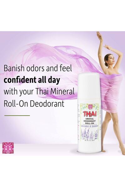 THAI -CRYSTAL DEODORANT ROLL-ON LAVENDER & JASMINE 3oz 90ml