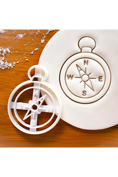 Hobist قالب بسكويت وعجينة السكر بنمط البوصلة