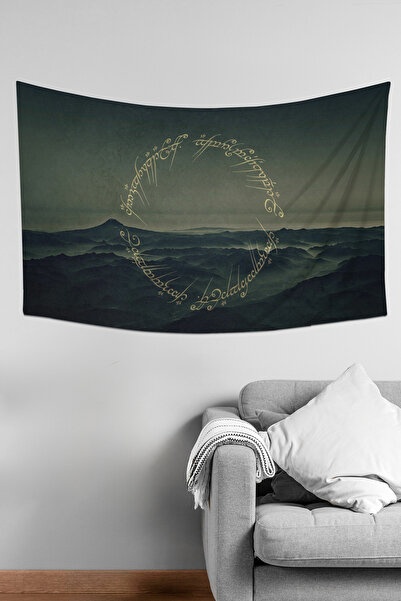Moud's Lord of the Rings One Ring Lettering Pattern Wall Covering Wall Tapestry Suede Textured Fabric