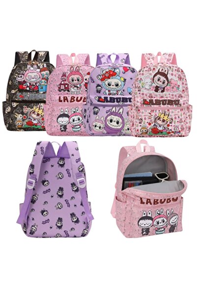 LABUBU Backpack 40 x 30 cm for children, 2 compartments, colorful patterns
