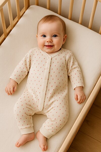 dinamik çocuk Baby Girl Tiny Tulip Report Printed Snap-On Newborn Baby Romper 100% Cotton Stretchy 1-3-6 Months