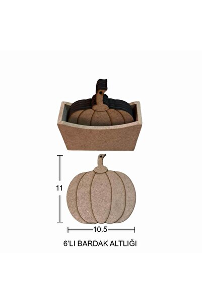 İstanbul Hobi قاعدة أكواب خشبية على شكل يقطين 11×10.5 سم L393