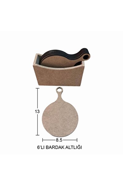 İstanbul Hobi Wooden Round Coaster 13X8.5Cm L391