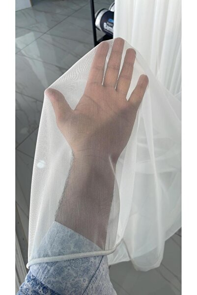 HANEDİZAYNN Şık Hazır Dikili Tül Perde Düz Model Kolay Montaj