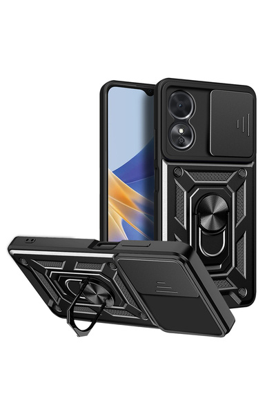 Techsuit Husa Oppo A17 protectie camera CamShield Series, negru