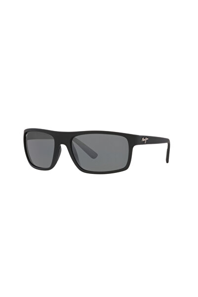 Maui Jim 746 Byron Bay Rectangle Unisex Polarized Sunglass Matt Black_Grey
