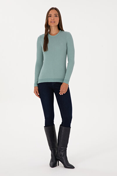 U.S. Polo Assn. Γυναικείο πουλόβερ με λαιμόκοψη μέντας Basic 50307763-VR090