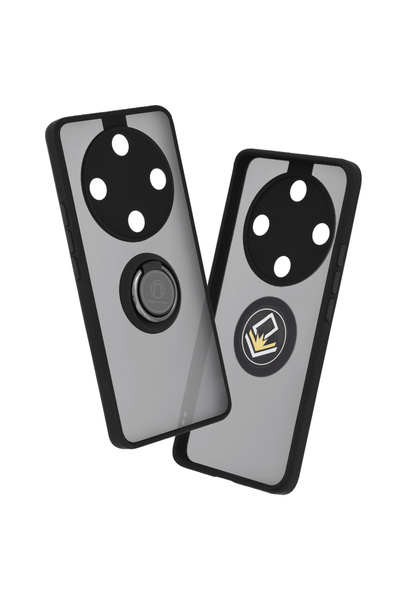 Techsuit Husa Honor Magic6 Lite Glinth cu inel suport stand magnetic, negru