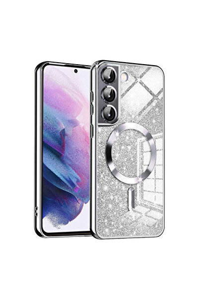 Techsuit Husa premium Samsung Galaxy S22 5G Luxury Glitter MagSafe, argintiu