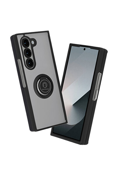 Techsuit Husa Samsung Galaxy Z Fold6 Glinth cu inel suport stand magnetic, negru