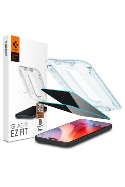Spigen [Pack of 2] iPhone 16 Pro Max Glas.tR EZ Fit privacy screen protector