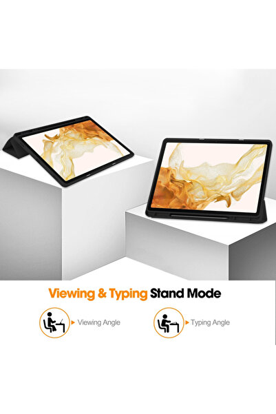 Techsuit Husa Samsung Galaxy Tab S8 Ultra Flex Trifold Pen, bleu