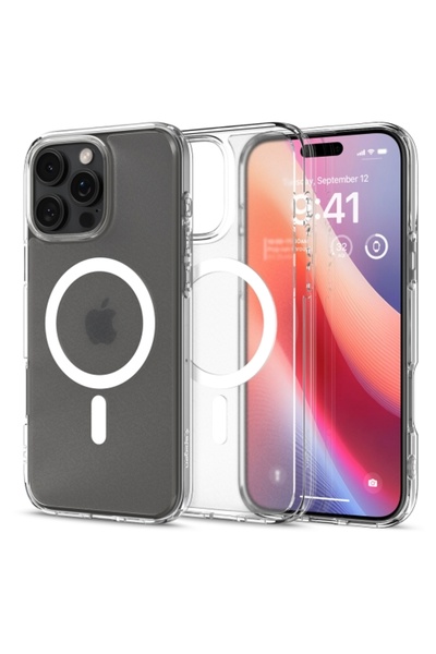 Spigen Husa iPhone 16 Pro Ultra Hybrid MagSafe, transparenta frost