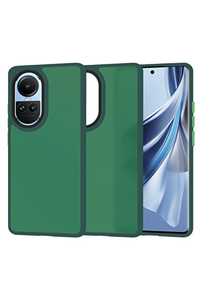 Techsuit Husa Oppo Reno10 HaloFrost Series, verde inchis