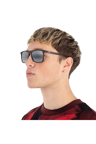 Maui Jim Makamae Rectangular Unisex Polarized Sunglass Black_Grey