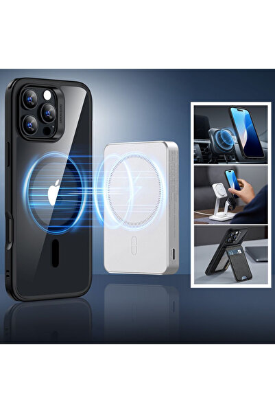 ESR [360° Package] iPhone 16 Pro Max Classic Hybrid HaloLock case + foil, blacktransparent