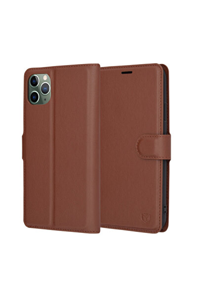 Techsuit Husa iPhone 11 Pro Max Leather Folio, maro