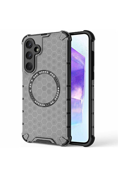 Techsuit Διαφανής θήκη HoneyComb Shield για Samsung Galaxy A55 5G, μαύρο