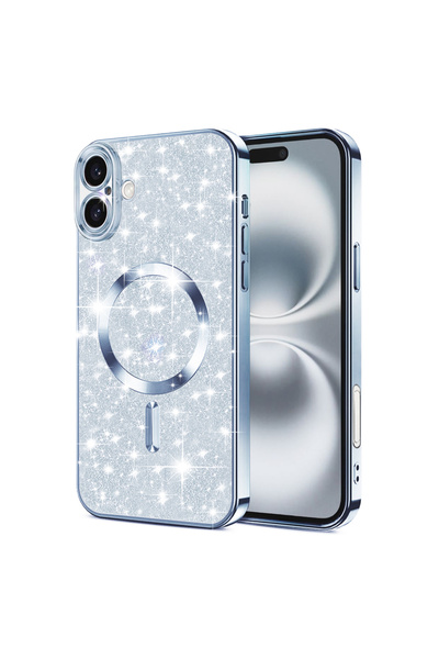 Techsuit Θήκη MagSafe Premium με γκλίτερ για iPhone 16 Plus, μπλε