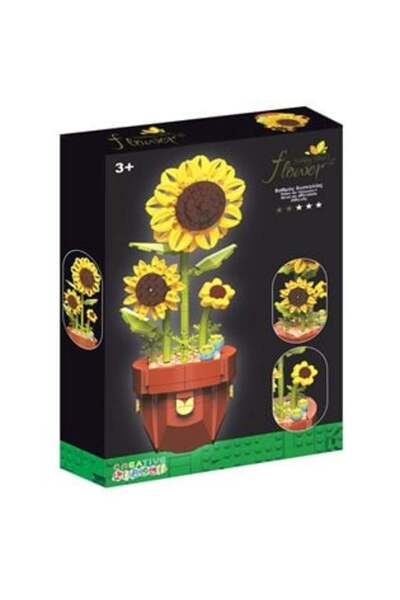 Jumbo Construction Blocks Flower Pot with Sunflower 28.4 x 11.3 cm - 359 pieces