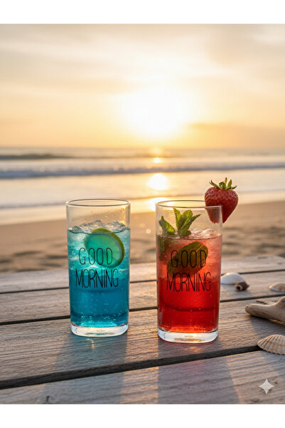 Tasarım Evi 2-Pack Good Morning Heat Resistant Borosilicate Glass Cup 380 ml