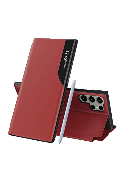 Techsuit Θήκη Husa Samsung Galaxy S25 Ultra Leather View με αναδιπλούμενο κάλ...