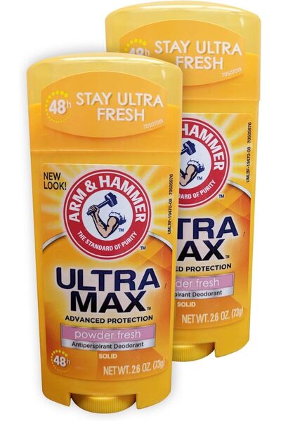 Arm&Hammer مزيل عرق بودرة ألترا ماكس غير مرئية من آرم آند هامر - 2.6 أونصة، عبوة من قطعتين، للجنسين