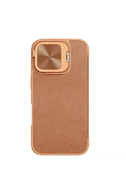 Nillkin Husa iPhone 16 Qin Prop Leather, maro