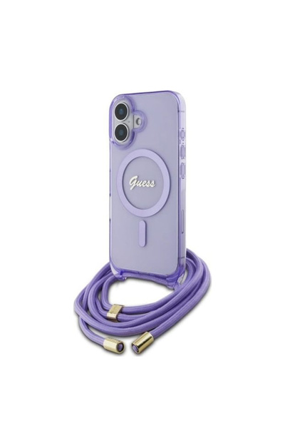 Guess Husa IML Crossbody Cord Script MagSafe iPhone 16, mov, GUHMP16SHCTSGNSU