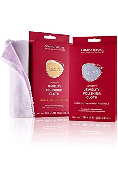 Connoisseurs Ultrasoft Gold & Silver Jewelry Polishing Cloth, 1 Count (Pack of 2), synthetic-fiber