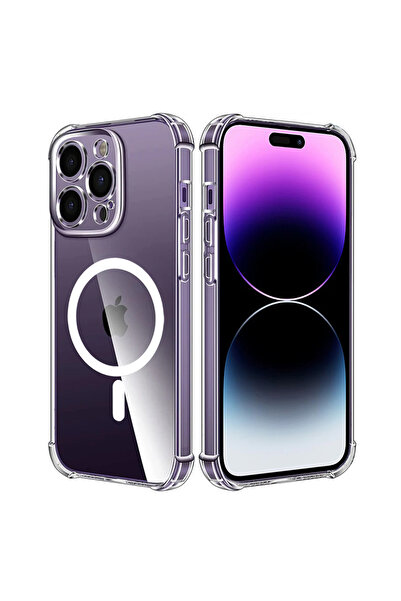 Techsuit Husa iPhone 14 Pro Max Shockproof Clear Silicone MagSafe, transparenta