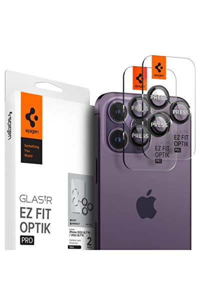Spigen [Pachet 2x] Folie sticla camera iPhone 14 Pro Glas.tR Optik EZ Fit Pro...