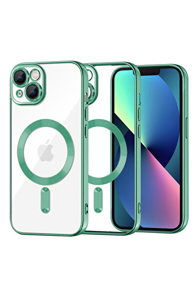 Techsuit Husa premium iPhone 13 Luxury Crystal MagSafe, verde deschis