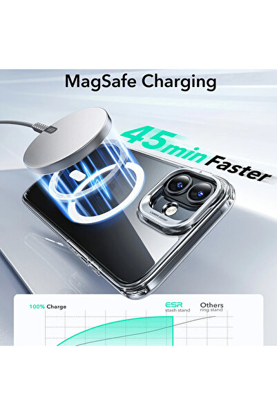 ESR Husa iPhone 16 Classic Hybrid HaloLock Kickstand, negru frost