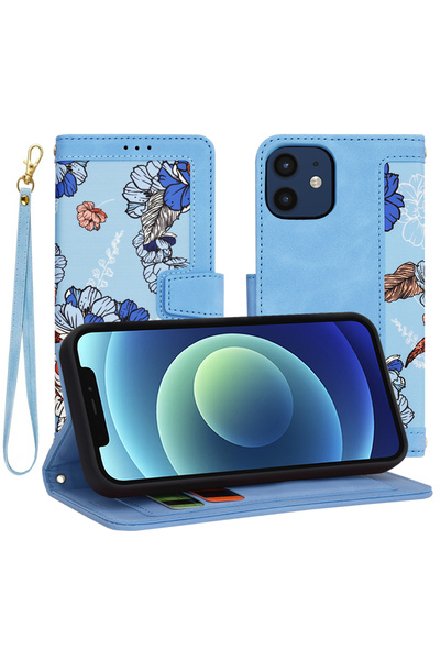 Techsuit Husa personalizata fete iPhone 12 FlipCraft, bleu